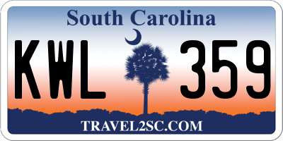SC license plate KWL359