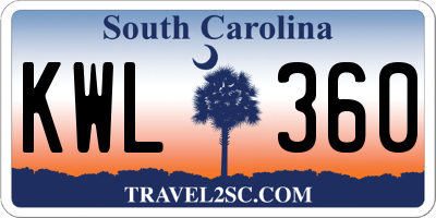 SC license plate KWL360