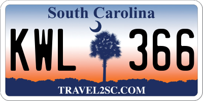 SC license plate KWL366