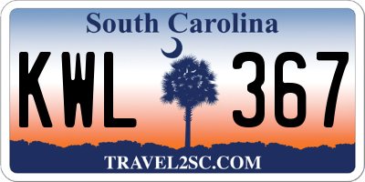SC license plate KWL367