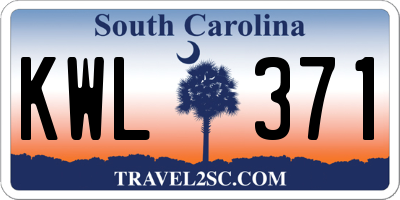 SC license plate KWL371