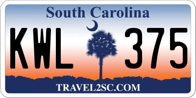 SC license plate KWL375