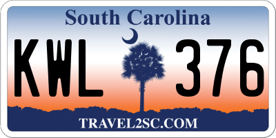 SC license plate KWL376