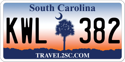 SC license plate KWL382