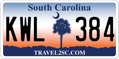 SC license plate KWL384