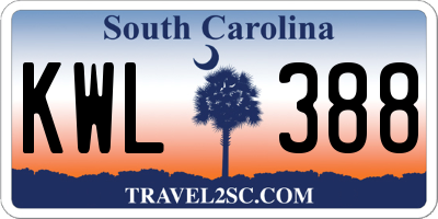 SC license plate KWL388