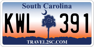 SC license plate KWL391