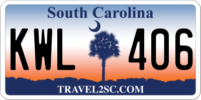 SC license plate KWL406
