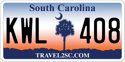 SC license plate KWL408