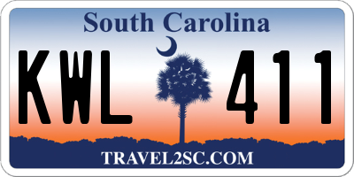 SC license plate KWL411