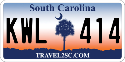 SC license plate KWL414