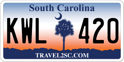 SC license plate KWL420