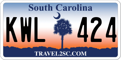 SC license plate KWL424