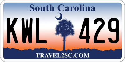 SC license plate KWL429