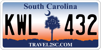 SC license plate KWL432
