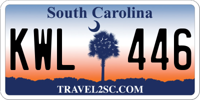 SC license plate KWL446