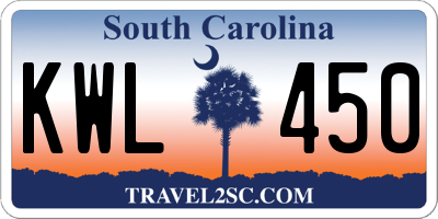 SC license plate KWL450