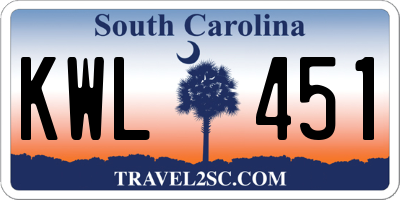 SC license plate KWL451