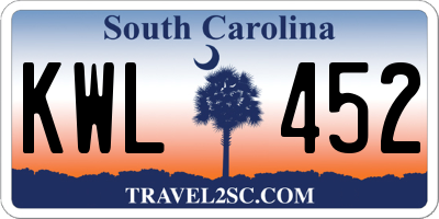 SC license plate KWL452