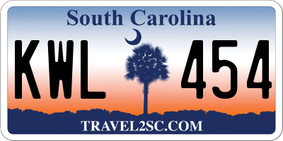 SC license plate KWL454