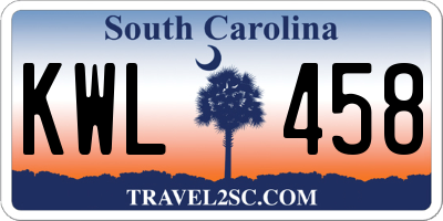 SC license plate KWL458