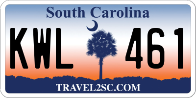 SC license plate KWL461