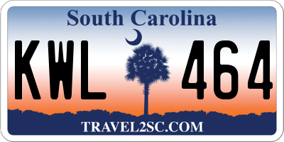 SC license plate KWL464