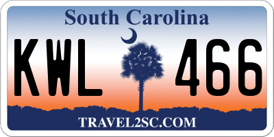 SC license plate KWL466