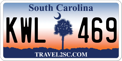 SC license plate KWL469