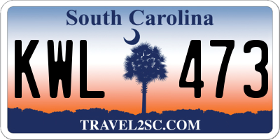 SC license plate KWL473