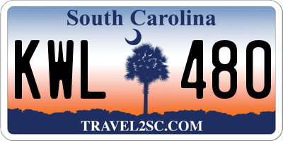 SC license plate KWL480