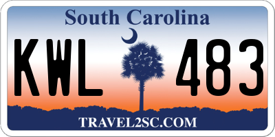 SC license plate KWL483