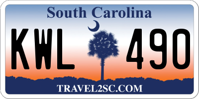 SC license plate KWL490