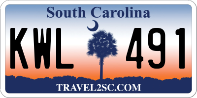 SC license plate KWL491