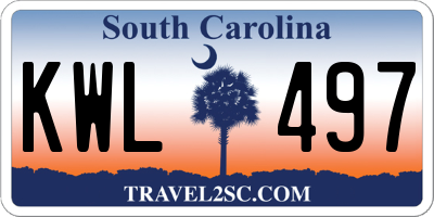 SC license plate KWL497
