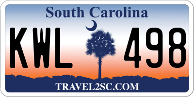 SC license plate KWL498