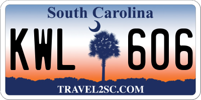 SC license plate KWL606
