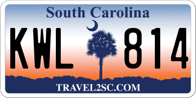 SC license plate KWL814
