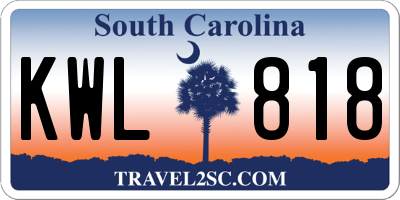 SC license plate KWL818