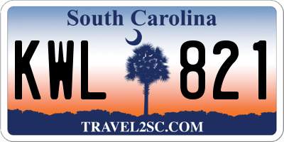 SC license plate KWL821