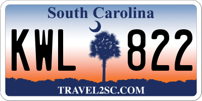 SC license plate KWL822