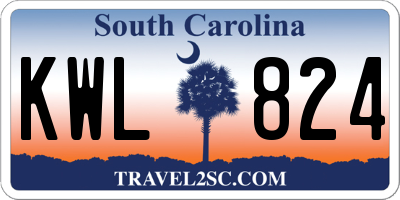 SC license plate KWL824