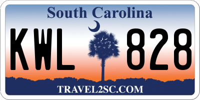 SC license plate KWL828