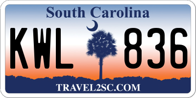 SC license plate KWL836