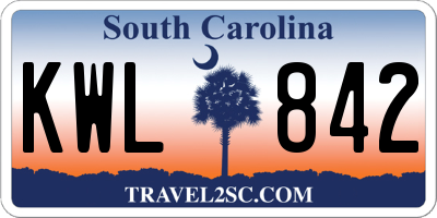 SC license plate KWL842