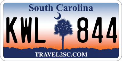 SC license plate KWL844