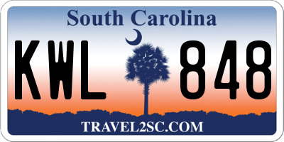 SC license plate KWL848