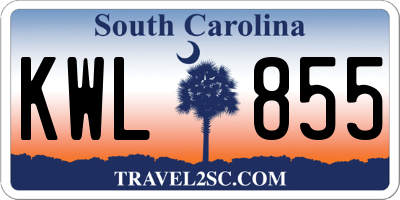 SC license plate KWL855