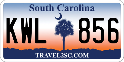 SC license plate KWL856