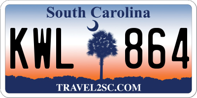 SC license plate KWL864